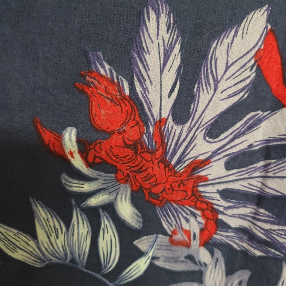 Quiksilver Scorpion Forest Cotton  Short Sleeve Shirt,Red Navy XXL - Picture 6 of 13